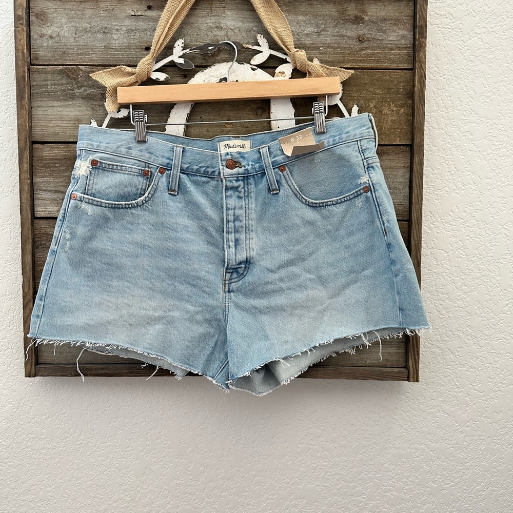 Madewell Relaxed denim jean shorts 100% cotton 32 NWT